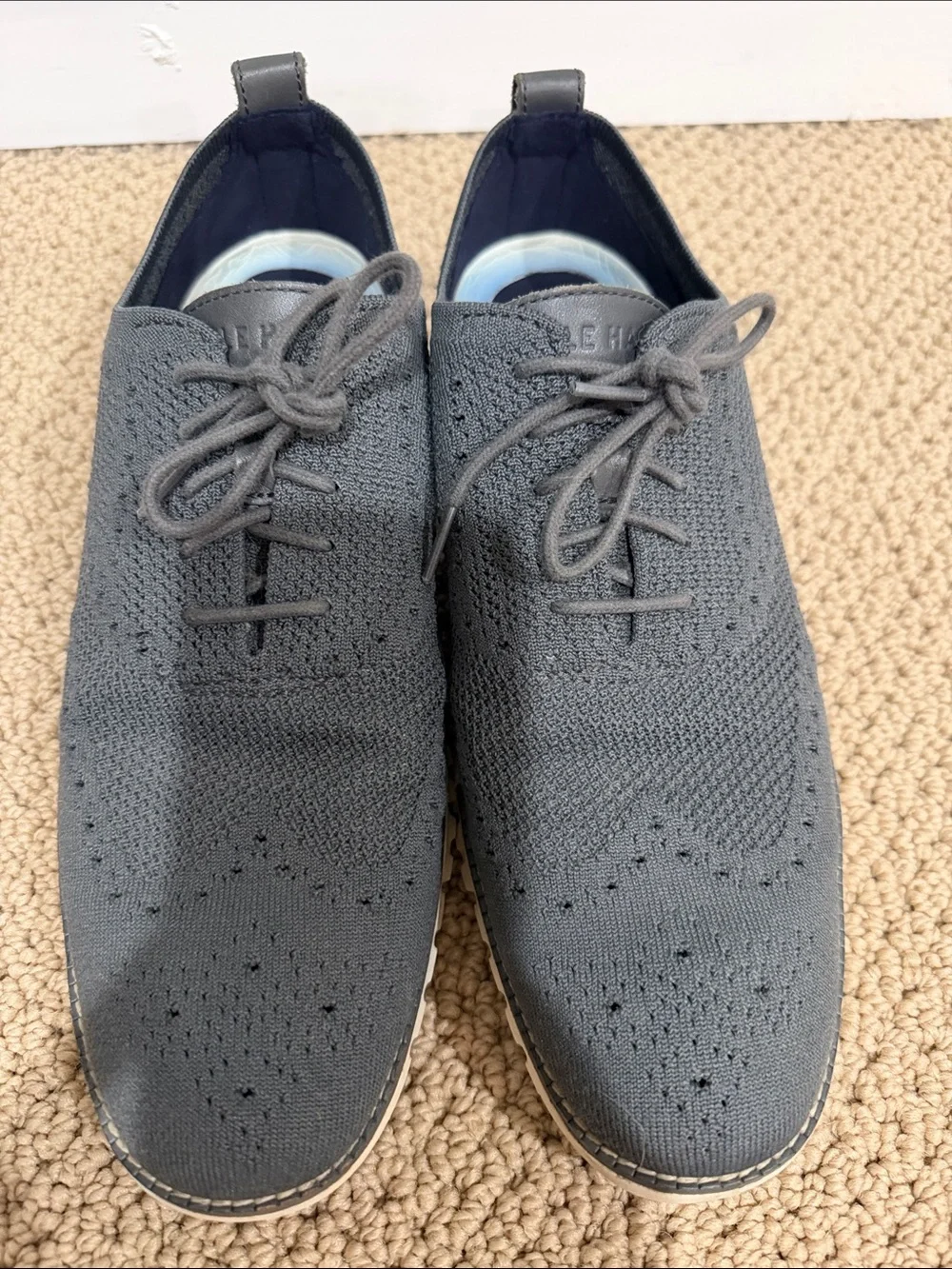 Cole Haan Men's Knit Oxford in Dark Gray with Cream Sole